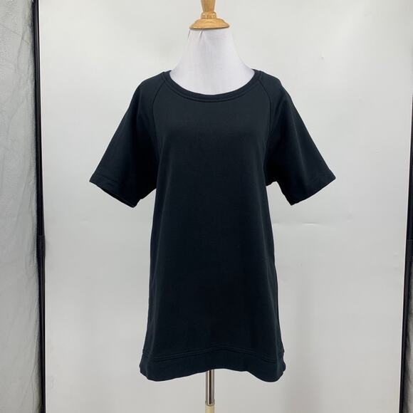 Everlane Sweatshirt Womens S Small Black Cotton Oversized Short Sleeve Pullover - Picture 2 of 12